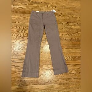 NWT Lila Ryan jenalyn taupe grey bootcut brushed sateen trouser Size 4